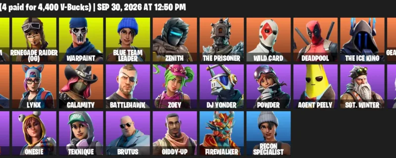 Fortnite account inventory for Rose Team Leader - Renegade Raider (OG) - 27 Outfits