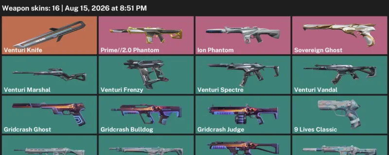 Valorant account inventory for LVL 30 · Venturi Knife & 9 Lives Phantom