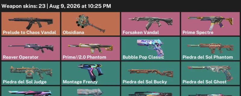 Valorant account inventory for LVL 151 · Forsaken Vandal & Immortalized Vandal