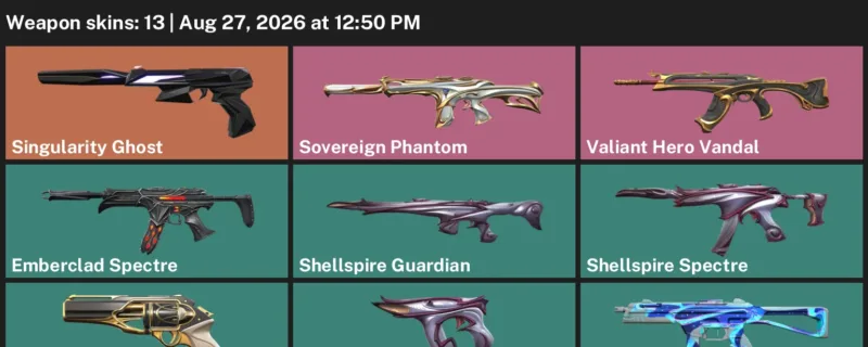 Valorant account inventory for LVL 26 · Aristocrat Sheriff & Retrowave Operator