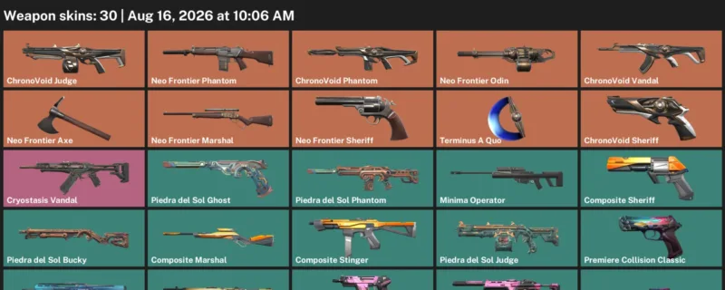 Valorant account inventory for LVL 49 · ChronoVoid Vandal & ChronoVoid Phantom