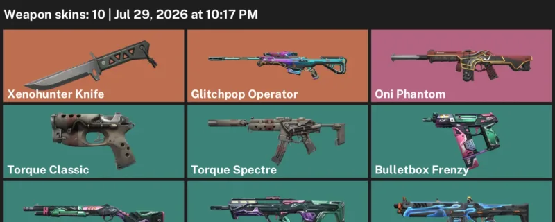 Valorant Accounts listing: LVL 16 · Xenohunter Knife · 10 Skins - Unranked, 10 skins