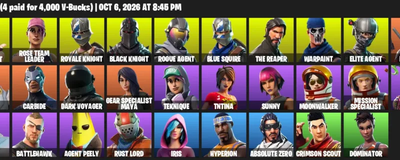 Fortnite account inventory for Sparkle Specialist - Rose Team Leader - 29 Outfits