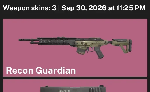 Valorant account inventory for LVL 28 · Recon Ghost & Recon Guardian