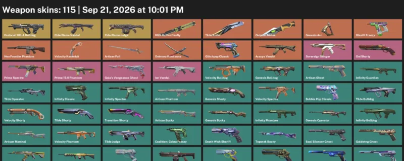 Valorant account inventory for LVL 610 · Velocity Karambit & Tilde Knife