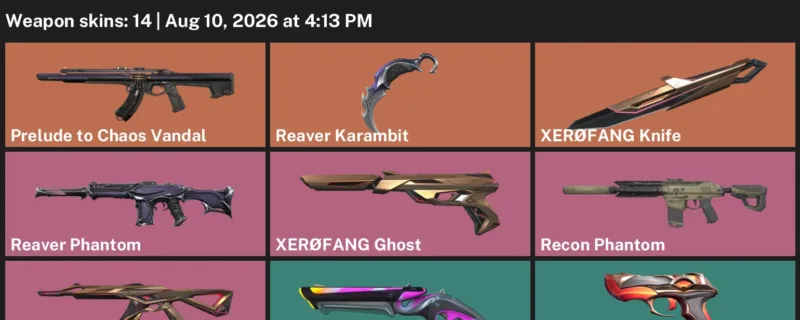 Valorant account inventory for LVL 160 · Reaver Karambit & XerØFang Knife & 14 Skins Reaver Karambit