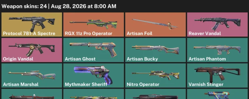Valorant account inventory for LVL 163 · Artisan Phantom & Game Over Sheriff