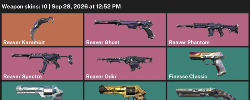 Valorant account inventory for LVL 116 · Reaver Karambit & Reaver Phantom