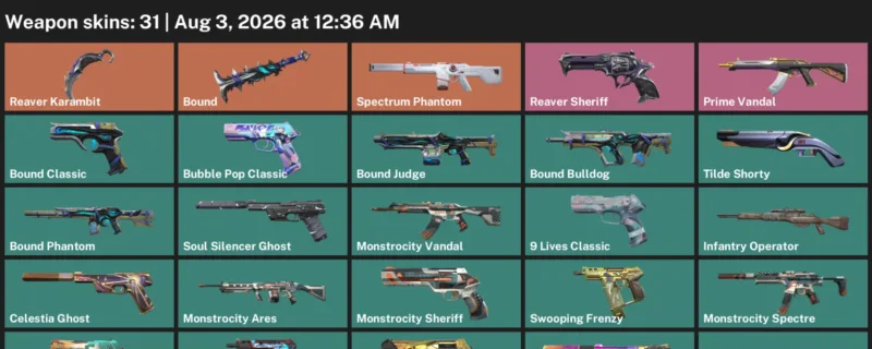 Valorant account inventory for LVL 234 · Reaver Karambit & Bound Phantom