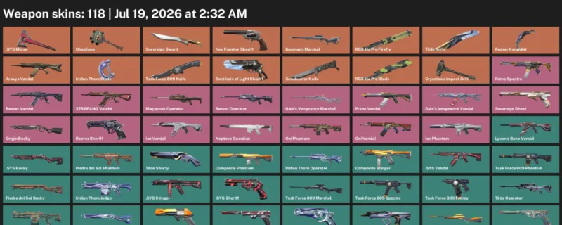 Valorant Accounts listing: LVL 259 · .SYS Melee & Iridian Thorn Blade · 118 Skins - Bronze 3, 118 skins
