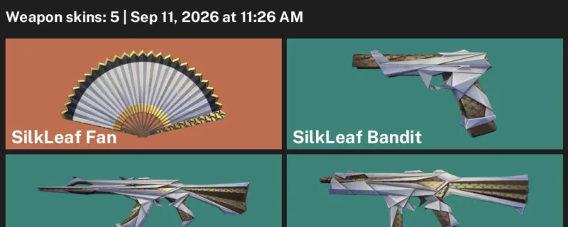 Valorant account inventory for LVL 24 · SilkLeaf Fan & SilkLeaf Vandal