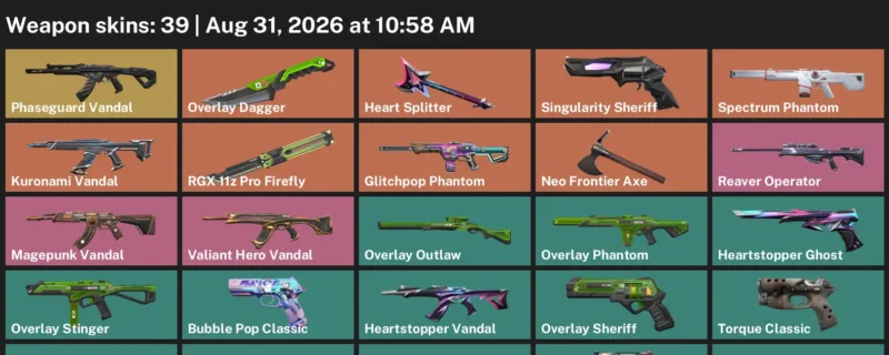 Valorant account inventory for LVL 74 · Overlay Dagger & Frequency Operator
