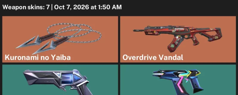 Valorant account inventory for LVL 138 · Overdrive Vandal & Kuronami no Yaiba