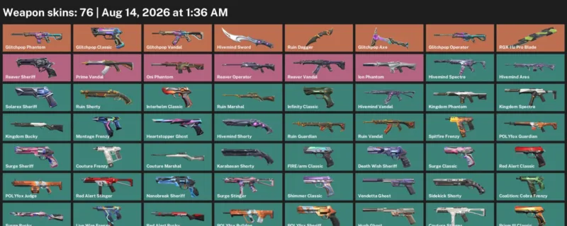 Valorant account inventory for LVL 360 · RGX 11z Pro Blade & Ruin Dagger
