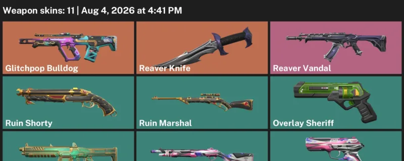 Valorant account inventory for LVL 47 · Reaver Knife & Reaver Vandal