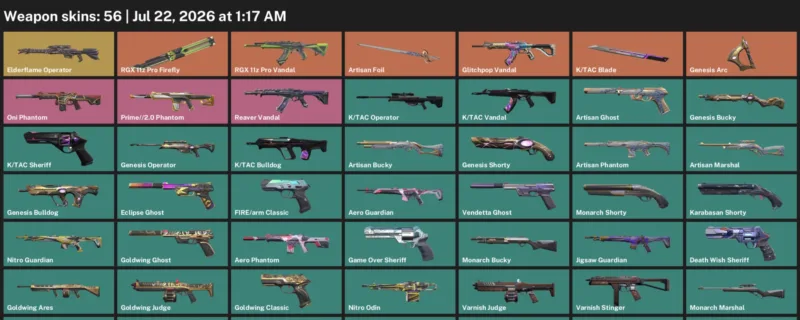 Valorant Accounts listing: LVL 209 · K/TAC Blade · 56 Skins - Gold 3, 56 skins