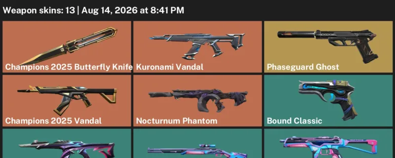 Valorant account inventory for LVL 25 · Champions 2025 Butterfly Knife & Champions 2025 Vandal