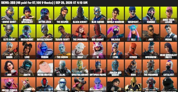 Fortnite account inventory for Rogue Agent - Sparkle Specialist - 120 Outfits