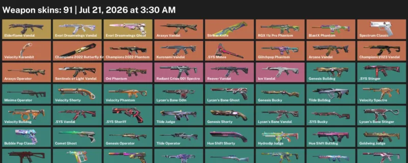 Valorant Accounts listing: LVL 208 · .SYS Melee & Champions 2022 Butterfly Knife · 91 Skins - Silver 1, 91 skins