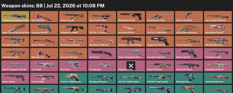 Valorant Accounts listing: LVL 109 · Black.Market Butterfly Knife & Interhelm Sword · 88 Skins - Silver 3, 88 skins
