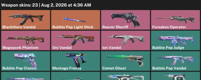 Valorant account inventory for LVL 109 · Bubble Pop Vandal & 23 Skins Blackthorn Vandal