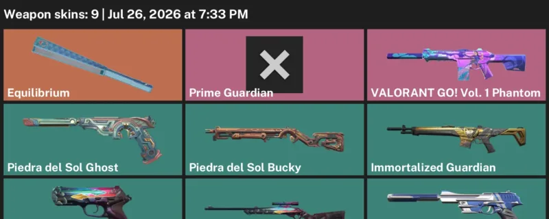 Valorant Accounts listing: LVL 20 · Equilibrium & Immortalized Guardian · 9 Skins - Unranked, 9 skins