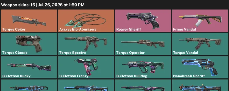 Valorant Accounts listing: LVL 25 · Araxys Bio-Atomizers & Bulletbox Bucky · 16 Skins - Unranked, 16 skins