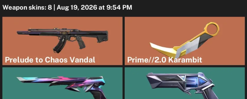 Valorant account inventory for LVL 172 · 2.0 Karambit & 8 Skins Prime