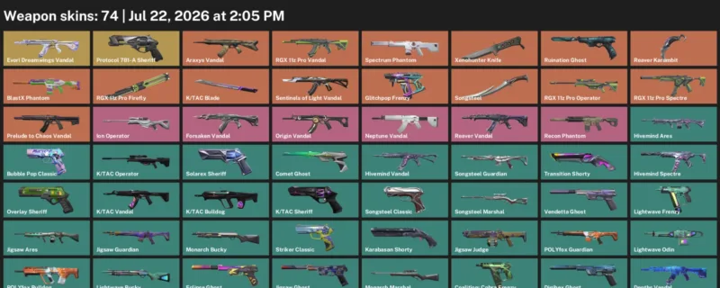 Valorant Accounts listing: LVL 257 · K/TAC Blade & Reaver Karambit · 74 Skins - Gold 3, 74 skins