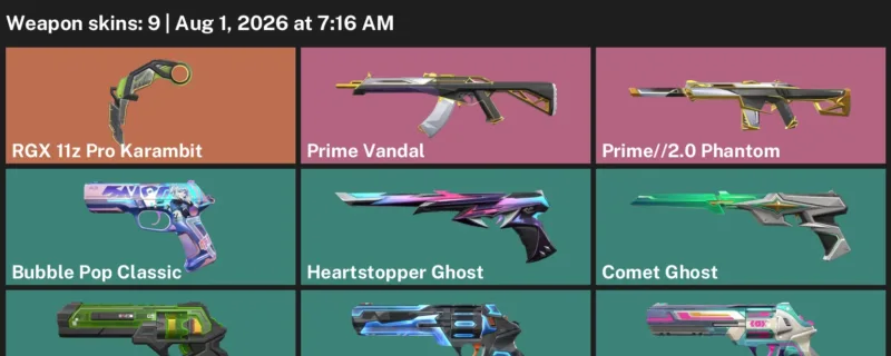 Valorant account inventory for LVL 138 · RGX 11z Pro Karambit & Prime Vandal