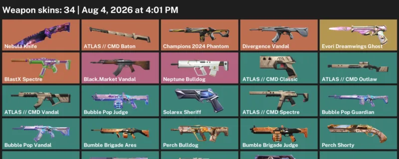 Valorant account inventory for LVL 80 · Nebula Knife & Cmd Vandal