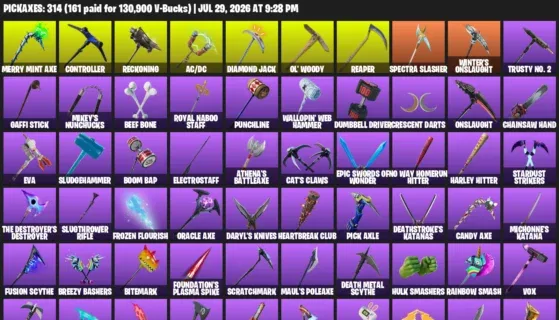 Fortnite Accounts listing: LVL 2150 - Black Knight - IKONIK - 452 Outfits - 452 outfits