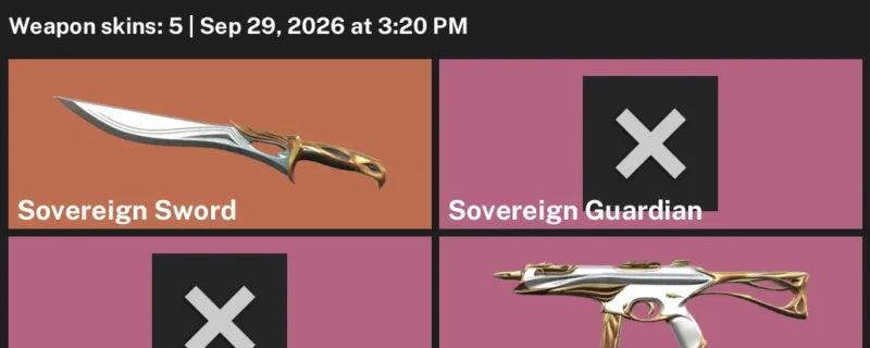 Valorant account inventory for LVL 3 · Sovereign Sword & Sovereign Ghost
