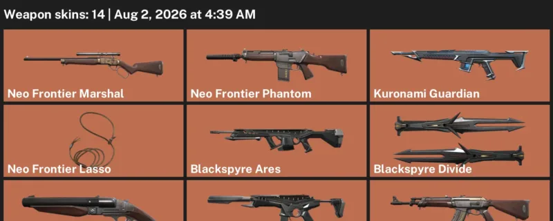 Valorant account inventory for LVL 1 · RGX 11z Pro Karambit & Kuronami Guardian