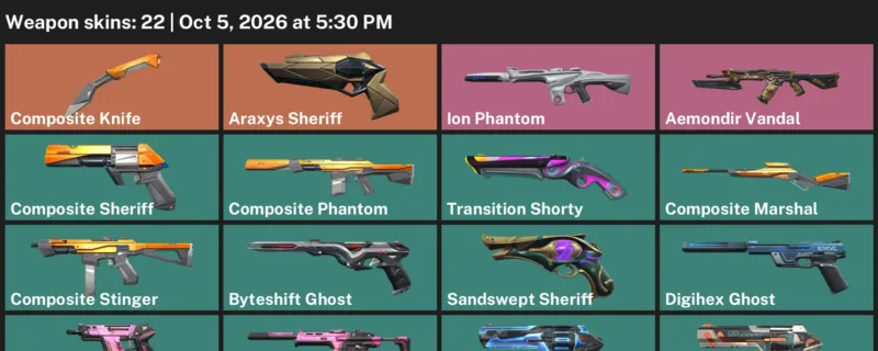 Valorant account inventory for LVL 170 · Araxys Sheriff & Composite Knife