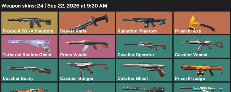 Valorant account inventory for LVL 152 · Reaver Knife & Cavalier Vandal