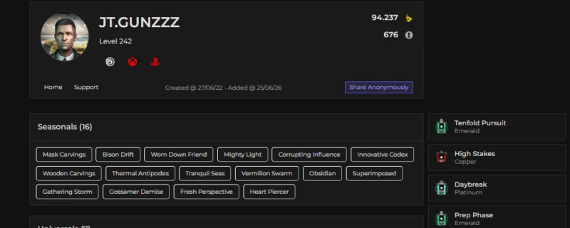 LVL 242, Obsidian, Chroma Streaks Attachment, 2x Emerald