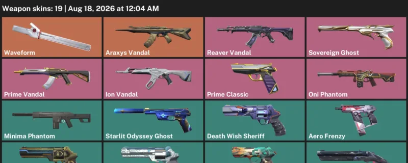 Valorant account inventory for LVL 119 · Araxys Vandal & Ion Vandal