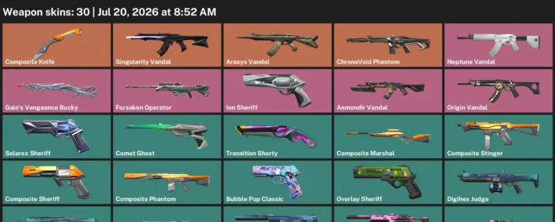 Valorant Accounts listing: LVL 189 · Composite Knife · 30 Skins - Gold 1, 30 skins