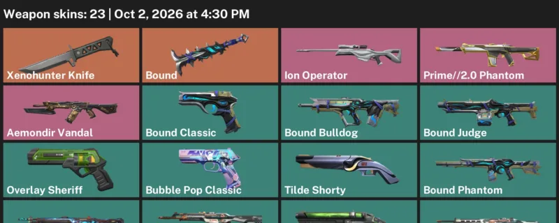 Valorant account inventory for LVL 154 · Xenohunter Knife & Bound Phantom