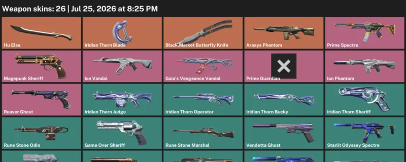 Valorant Accounts listing: LVL 176 · Black.Market Butterfly Knife & Iridian Thorn Blade · 26 Skins - Platinum 3, 26 skins