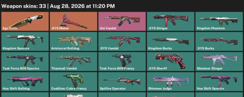 Valorant account inventory for LVL 37 · Ego Knife & Sys Vandal