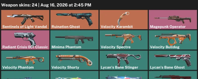 Valorant account inventory for LVL 61 · Velocity Karambit & Hydrodip Bucky