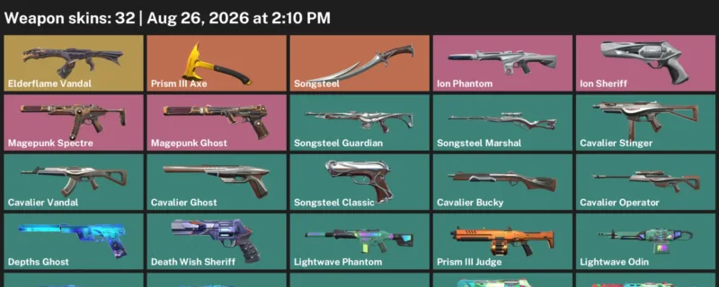 Valorant account inventory for LVL 54 · Cavalier Vandal & Death Wish Sheriff