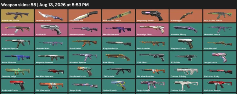 Valorant account inventory for LVL 137 · Ruin Dagger & Kingdom Knife