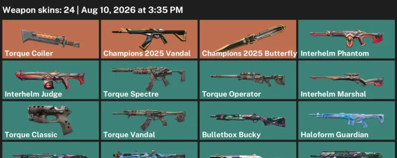 Valorant account inventory for LVL 47 · Champions 2025 Butterfly Knife & Bulletbox Bucky
