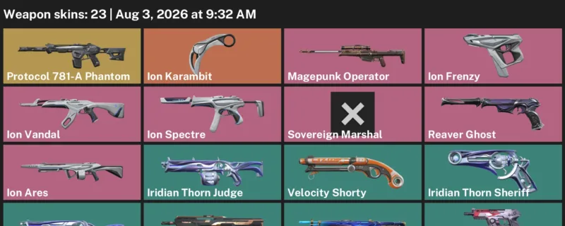Valorant account inventory for LVL 118 · Ion Karambit & Ion Vandal