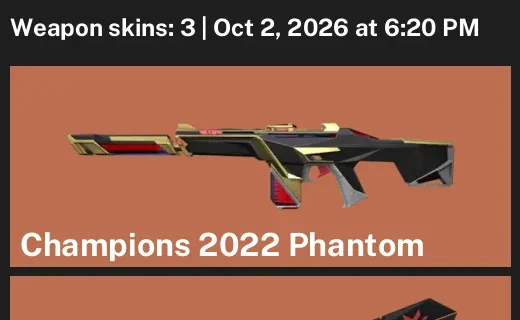 Valorant account inventory for LVL 48 · Champions 2022 Butterfly Knife & Champions 2022 Phantom