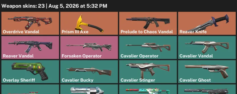 Valorant account inventory for LVL 105 · Reaver Knife & Forsaken Operator