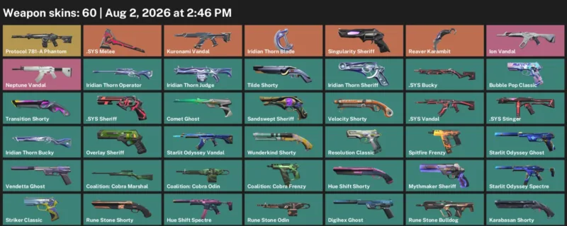 LVL 335 · .SYS Melee & Iridian Thorn Blade · 60 Skins